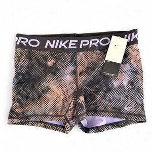 NWT ~ Women's Nike Pro 365 Spot Shorts in Black/Mink Brown/Dusty Amethyst